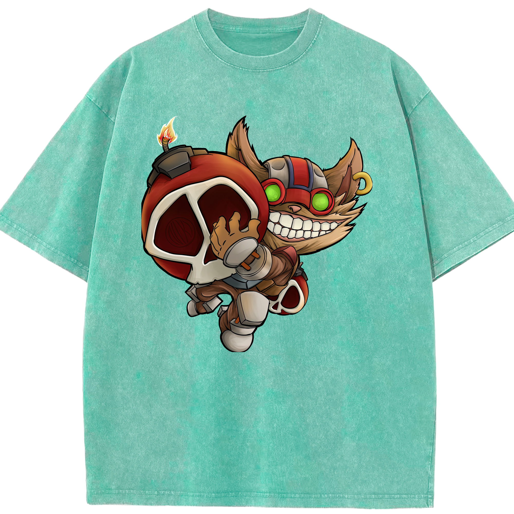 リーグ・オブ・レジェンド League of Legends LOL 綿100% ヴィンテージ風 半袖Tシャツ（フロントプリント）